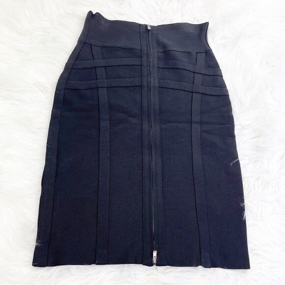 Herve Leger High Waist Zip Front Bandage Skirt - Picture 4 of 7